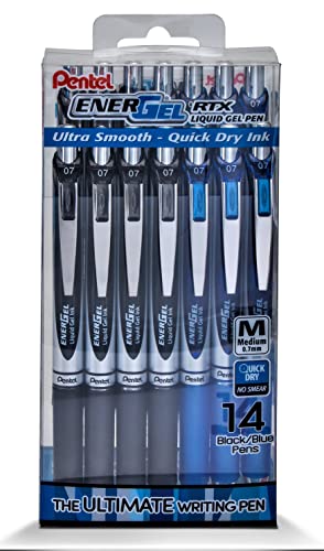 Stylos Pentel EnerGel RTX lot de 14 stylos gel rétractables pour le bureau et les cours