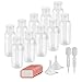 KAKOO 10er 50ml Flug Flaschen Set, Klar Reise Kunststoff Leerflaschen mit Klappdeckel Flüssigkeit Organizer mit Trichter Pipette und Etiketten