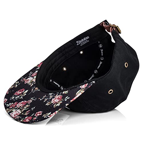 Image of Blackskies 5-Panel Cap with Floral Pattern Unisex Baseball Cap
