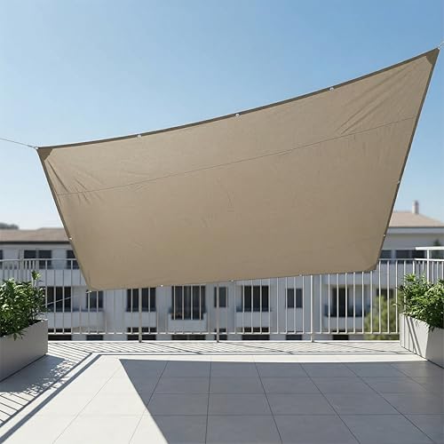 Voile d’ombrage rectangle 3x4m Relaxdays beige toile imperméable - 3