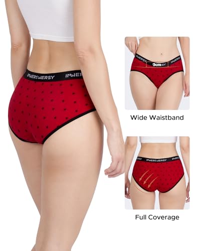 Image of INNERSY Womens Underwear Cotton Briefs Postpartum High Waisted Panties 5 Pack