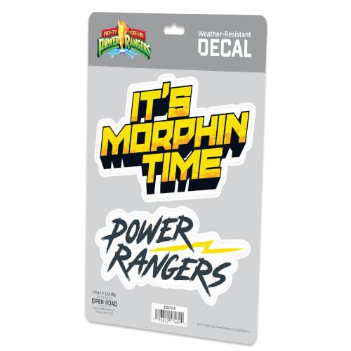 Image of Hasbro Power Rangers It's Morphin Time Adhesive Vinyl Decal Pack | Fun Ranger Stickers for Laptop or Car, 1 pack (2 count)