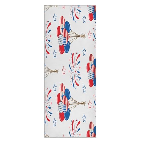 pnyoin New Year Fireworks Balloons Yoga Towel,Hot Yoga Mat Towel with Grip Dots Sweat Absorbent Non-Slip for Hot Yoga, 24