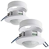 SEBSON Detector de movimiento indicado para espacios interiores y para montaje en superficie y empotrado y en techo, dimensiones Ø79x40mm.