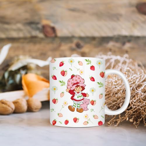 Taza de porcelana con diseño de fresa 11 oz miniatura 6