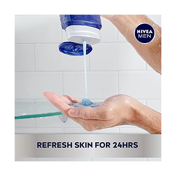 Nivea Men Cool Body Wash with Icy Menthol, 3 Pack of 16.9 Fl Oz Bottles