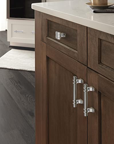 Image of Amerock | Cabinet Pull | Polished Chrome | 3 inch (76 mm) Center to Center | Davenport | 1 Pack | Drawer Pull | Drawer Handle | Cabinet Hardware