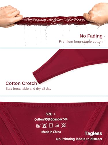 Cotton G-String Thongs for Women Underwear Breathable Stretch Low Rise Panties T-back Sexy Ladies 8 Pack4