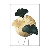 STYLER Gerahmtes Bild Green Ginkgo 50 x 70 cm I Artbox I Der Ginkgo Baum ist Symbol für Hoffnung, Fruchtbarkeit, Unbesiegbarkeit und langes Leben I Wandbild Wohnzimmer Schlafzimmer I Bild mit Rahmen