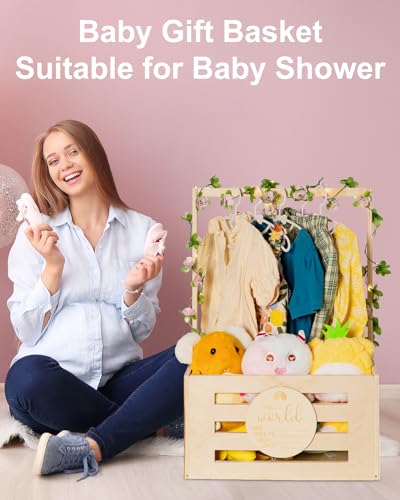 Woodenbabyshowercrateclosetbabygiftbasketwithhandlegarlandbabyannouncementsignstringlightshangerslargebabystoragecratehampernewbornwelcomegiftforpregnancy Urban Country Home Decor Wooden baby shower crate closet baby gift basket with handle garland baby announcement sign string lights hangers large baby storage crate hamper newborn welcome gift for pregnancy urban country home decor