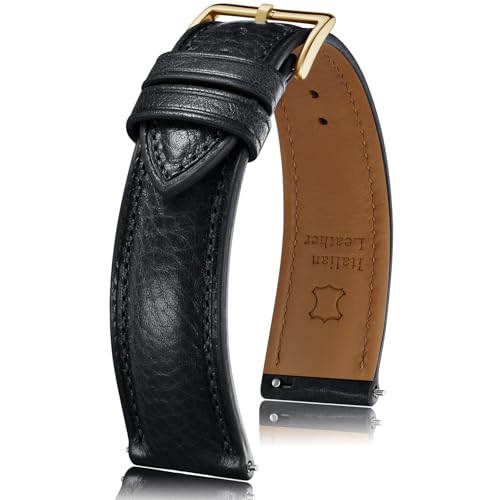 Image of Getalia Italian leather Watch Band Tuscany Natural Vegetable-Tanned Full Grain Genuine Leather,18mm 19mm 20mm 21mm 22mm Quick Release Replacement Watch Straps for Men and Women Thick and Soft