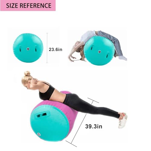 Gymnastics Air Roller Air Barrel Inflatable Tumbling Mat,Back Handspring Training Mats For Home Use, Gym Training, Cheerleading With Electric Pump