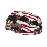 Photo Gallery bald eagle - fascia per capelli con bandiera americana, antiscivolo, elastica, lavabile, per il trucco Photo Gallery bald eagle - fascia per capelli con bandiera americana, antiscivolo, elastica, lavabile, per il trucco