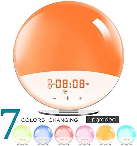 Betos Wake Up Light Sunrise Alarm Clock for Kids, Bedside Lamp LED Colour-Changing,7 Natural Sounds,Sunrise Simulation & Sleep Aid for Kids Adults Bedrooms,Ideal for Gift