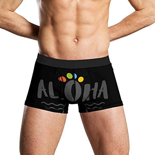 XVBCDFG Aloha Hawaii Lustige Herren Boxershorts Weiche Unterwäsche Bedruckte Unterhosen Trunks Shorts, Siehe Abbildung, S
