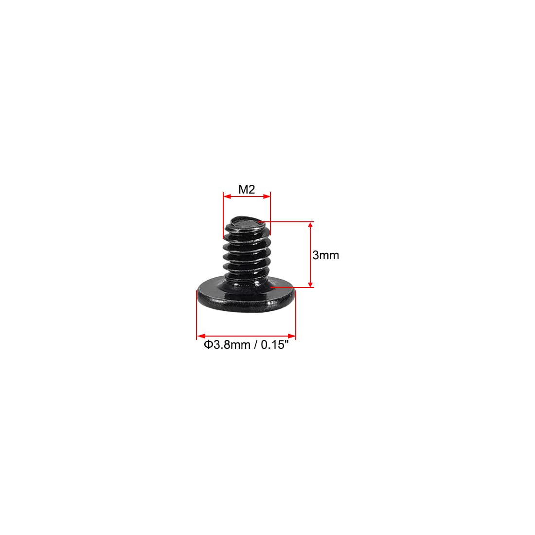 M2x3mm Phillips Screws - 100 Pack for Electronics -3