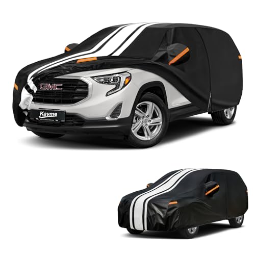 Image of Kayme Waterproof Car Cover for GMC Terrain (2009-2026) Heavy Duty | Gift with Tape /Towel /Bag, Outdoor Full Exterior Cover Rain Snow Sun UV Protection, Soft Cotton Inner Protect Vehicle Paint