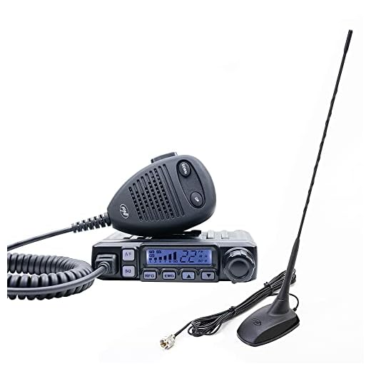 Radio CB PNI Escort HP 7120 ASQ, RF Gain, 4W, 12V y CB PNI Extra 48 Antena con imán Incluido, 45cm, SWR 1.0, Am/FM Solo Funciona en la Banda de la EU