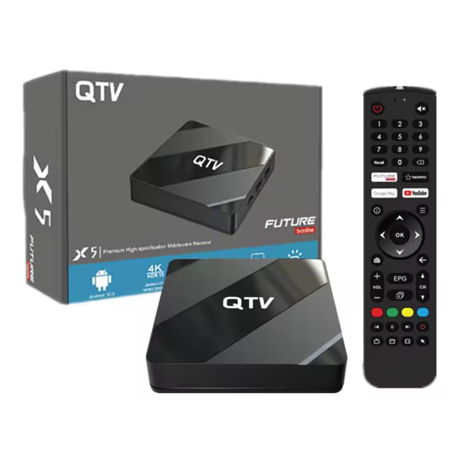 Box Android QTV X5 4K HDR avec WiFi 5G et lecteur intégré