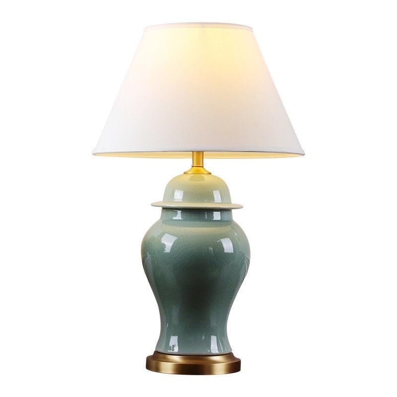 ZCSO Modern Green Ceramic, Fabric, Metal Table Lamp for