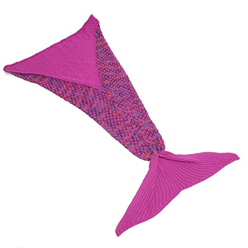 image for AmyHomie Mermaid Tail Blanket, Soft Crochet Sleeping Bag Blanket for K