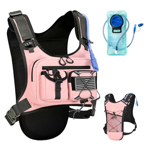 Image of Criuage USA Patent Running Hydration Vest Backpack, Lightweight Chest Pack with 2.0L Water Bladder Bag Daypack for Hiking Running Cycling Race Marathon for Women Men