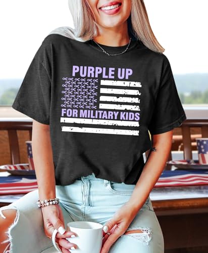 Purple Up for Military Kids Shirts Military Kids Month T Shirt Purple Up Day Shirt Military Children Awareness Tee Tops2