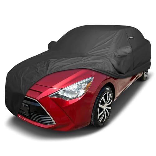 Image of iCarCover Premium Custom Car Cover for 2017-2018 Toyota Yaris iA Heavy Duty Waterproof All Weather Rain Snow UV Sun Protector Custom Fit Full Exterior Indoor Outdoor Protection Car Cover (Black)
