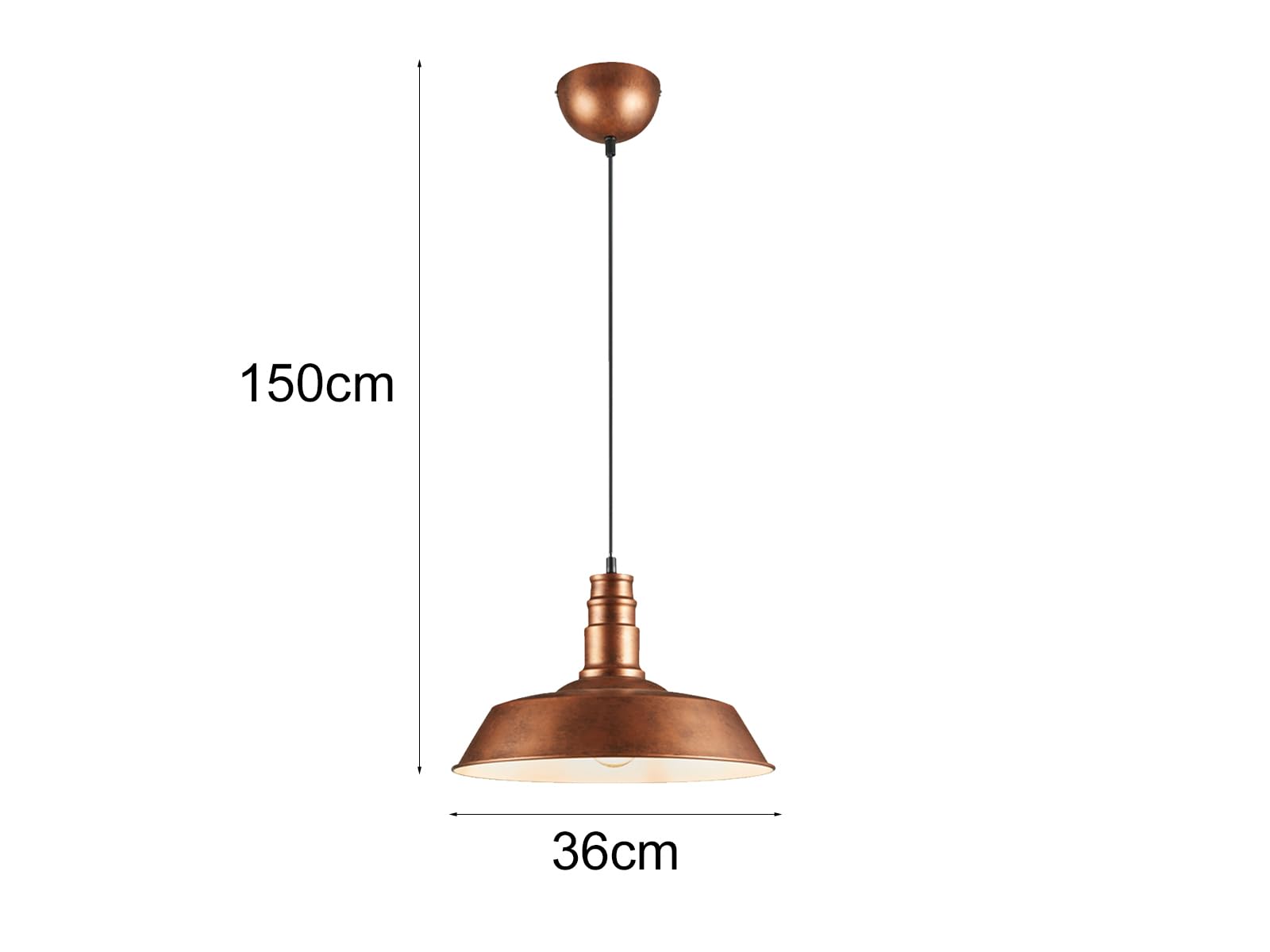 Reality Leuchten lampa wisząca Will R30421062, metal w kolorze miedzi antyczny, bez 1 x E27, 36 x 36 x 150 cm