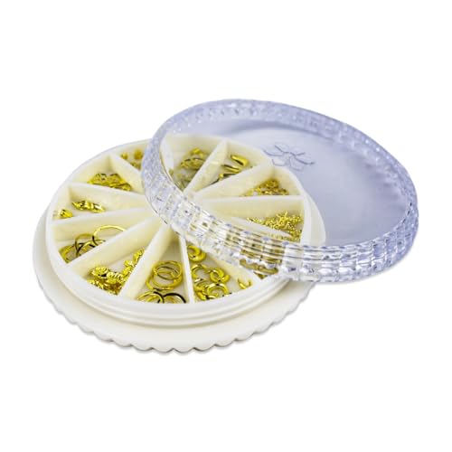 Disco Decoração de Unhas Nail Art Pedrarias Diversas Dourado