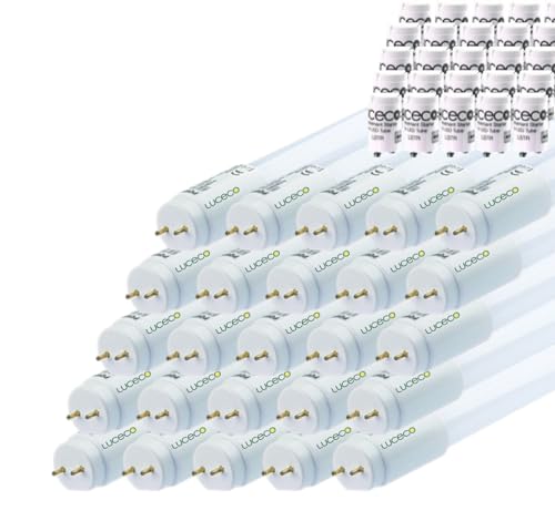 Luceco – tubo LED 60 cm, 10W, 1000 lumen, set 25 pezzi, colore luce bianca fredda - modello in plastica T8 G13 - professionale - Sostituzione neon 18W, LED starter incluso dimensioni 600 x 3 mm