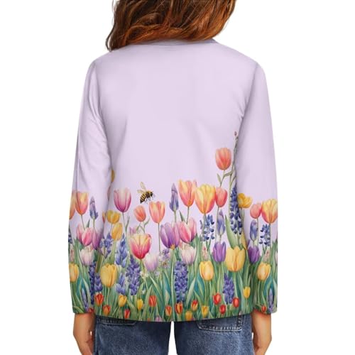 Easter 3-16t Girls Long Sleeve Shirt Cartoon Blouses Crew Neck Top Spring Breathable Tee Shirt2