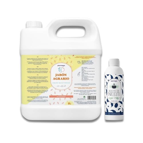 PLANTAWA Sapone Molle di Potassio 2L + Olio di Neem 500ml | Formula Pura ed Altamente Concentrata | Soluzione Naturale per Cura Domestica | Versatile e multiuso per Interno ed Esterno