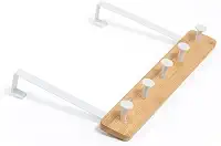Oikos - Cabideiro de Porta Bambu 5 Ganchos Sem Furar