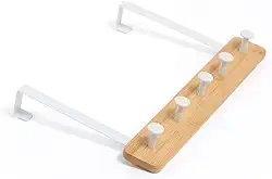 Oikos - Cabideiro de Porta Bambu 5 Ganchos Sem Furar