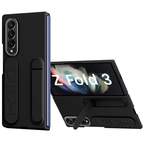 Handyhülle für Samsung Galaxy Z Fold 3 Hülle with Strap & Ständer [Mit Displayschutz] Stoßfest Case Cover Schutzhülle mit Ständer für Samsung Z Fold 3 5G Hülle with Strap