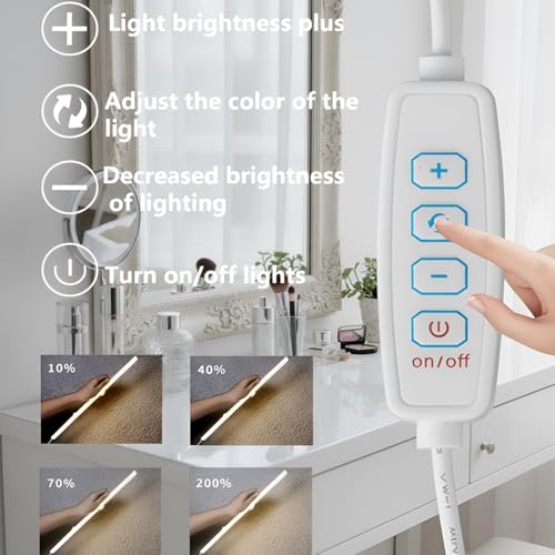 Image of GITGRNTH 4 PCS USB Powered Strip Under Cabinet Light,Adjustable 10 Level Brightness, 3 Color Mode Mode (3000K /4000K /6000k), Perfect for Kitchen Use & Shelf & Closet & Wardrobe (Pack of 4)