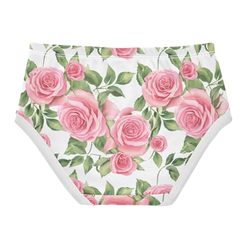 Watercolor Pink Mauve Roses Flower Girls Underwear Toddlers 2t Cotton Girl Panties Cute Florals Kids Undies Briefs2