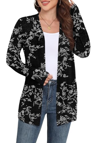 Image of Yincro Womens Lightweight Cardigan Long Sleeve Open Front Casual Sweater Cardigans with Pockets