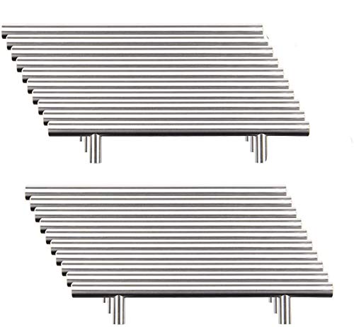 MARGUERASW 20 Pieza Tiradores Cocina Plateados Tiradores para Cajones Inox Tiradores Armarios -tiradores de muebles cocina Tirador Acero Inoxidable distancia del Agujero 192mm Cover