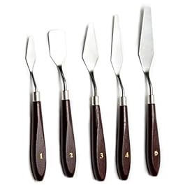 Artist Painting Knives Set – 5 Pieces Painting Knives Stainless Steel Spatula Palette Knife Oil Painting Accessories Color Mixing Set for Oil, Canvas, Acrylic