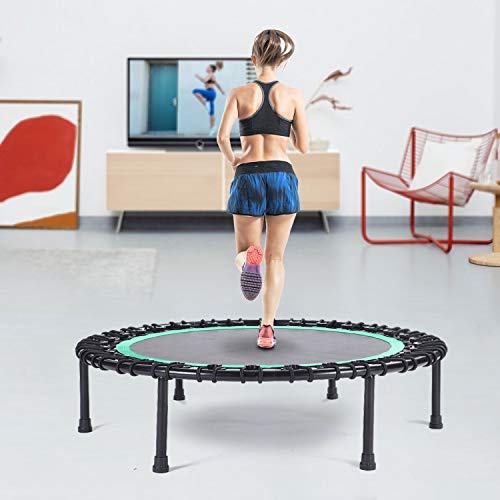Rebounder Trampoline For Adults,40 Inch Mini Trampoline, Bungee Rebounder Exercise Trampoline For Adults Fitness -Green #TOP1