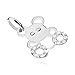Produktbild ORDO Diamonds® Teddybären, Silber 925, Damenanhänger, Silber 925 Anhänger, klare Zirkone, Ligaturenanhänger, Teddybär, Schnitzerei, gepunzt 1.4g