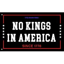 Vrogadso Anti Trump Flag No Kings in America Double Sided 3Ply Flag, 3x5 Feet, Protest Blue Political Statement Polyster Banner with 2 Grommets