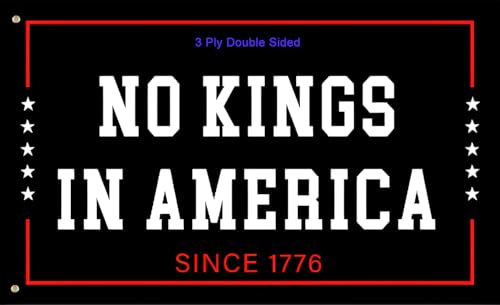 Vrogadso Anti Trump Flag No Kings in America Double Sided 3Ply Flag, 3x5 Feet, Protest Blue Political Statement Polyster Banner with 2 Grommets
