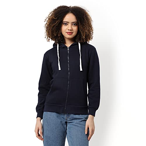 Image of PINACOLADA Women Stylish Zipper Sweatshirt Regular Fit for Casual Wear | Full Sleeves | Cotton | Sweatshirt Crafted with Comfort Fit and High Performance for Everyday Wear