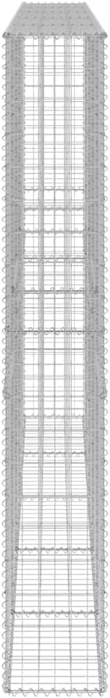 vidaXL Gabion Wall - Galvanized Steel Basket 118.1"x11.8"x78.7" for Garden/Patio Sound Insulation & Privacy - Silver