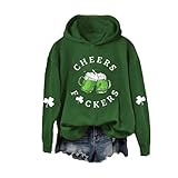 MOGUI Cheers Shirt Long Sleeve Tshirt Cheers Sweatshirt Funny St. Patrick'S Day Gifts Shenanigans T Shirt Funny Crewneck Pullover Green