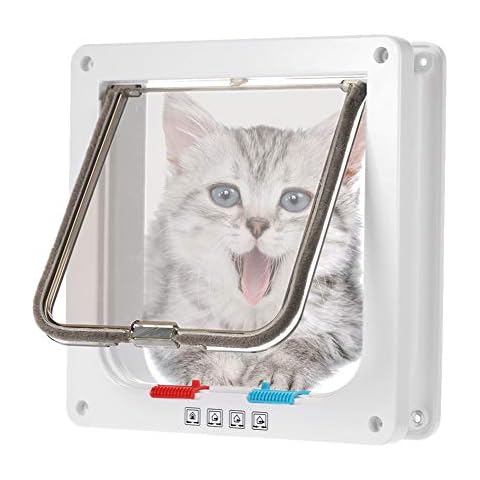 hongyupu Katzenklappe Hundeklappe Kleine Hunde Hund Tür Klappe Katze Klappen Für Holz Türen Katze Tür Kleine Katze Klappe Haustier Tür White Cover