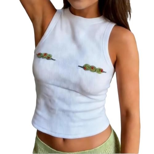 Pdxnyxx - Pdxnyxx Y2k Sleeveless Crop Top - Cute Beaded Grunge Flower Graphic Baby Tee for Women - Best Deal on Amazon